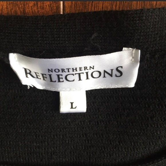 Northern Reflections Black and White Striped Boatneck Sweater Size L - Picture 2 of 4